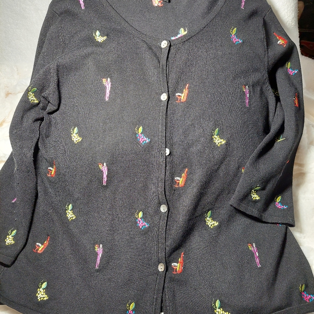 Erin Matthew's  Vintage Wine Lovers Cardigan